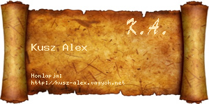 Kusz Alex névjegykártya