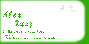 alex kusz business card